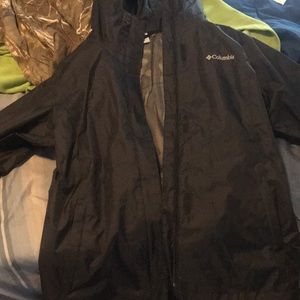 Men’s small Columbia black rain jacket